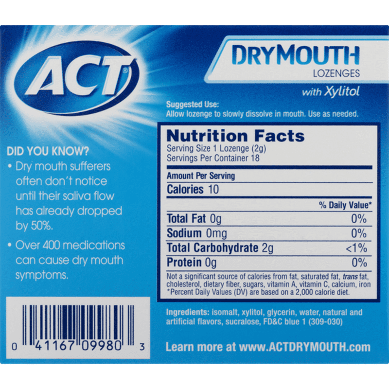 Act Dry Mouth Lozenges with Xylitol Soothing Mint 18 CT (18 ct) from