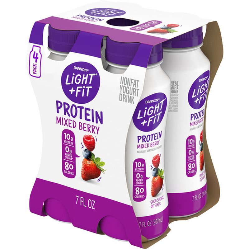 Light + Fit Nonfat Mixed Berry Protein Smoothie Yogurt Drink (7 fl oz