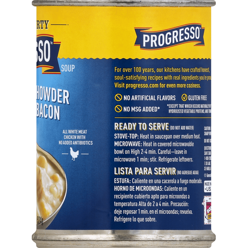 Progresso Soup, Chicken Corn Chowder, Flavored with Bacon (18.5 oz