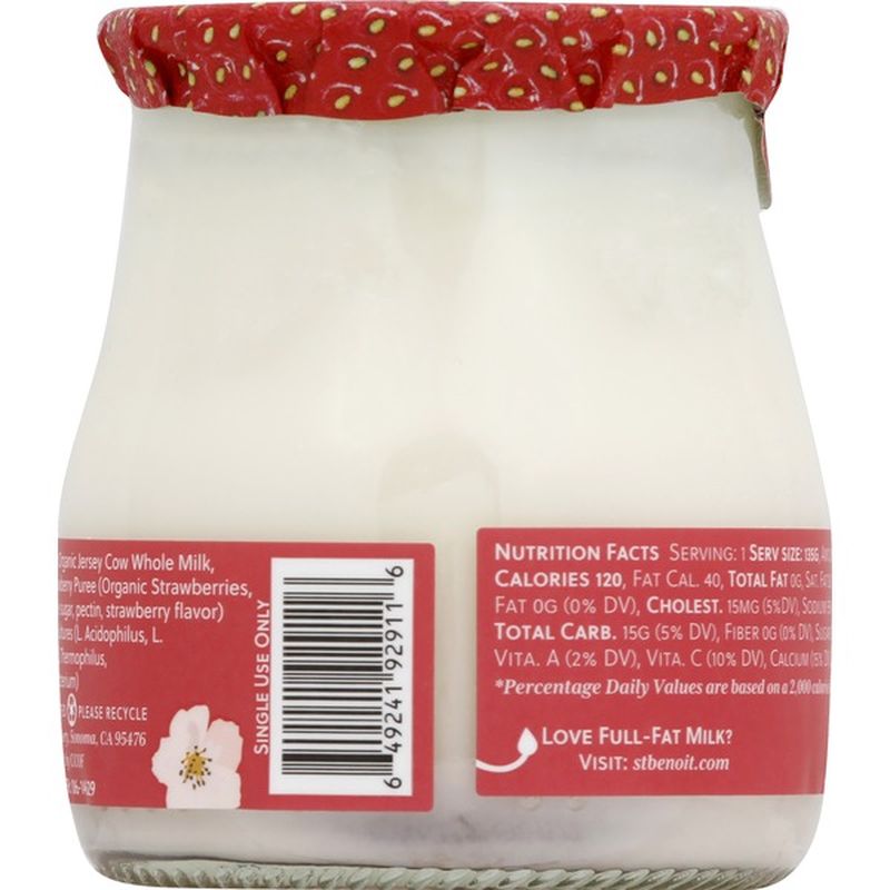 St. Benoit Yogurt, Jersey Cow's Milk, PastureRaised, Strawberry (4.75