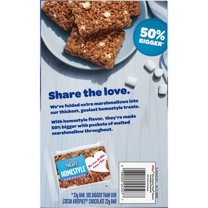 Kellogg S Rice Krispies Treats Homestyle Crispy Marshmallow Squares Chocolate 13 96 Oz Instacart