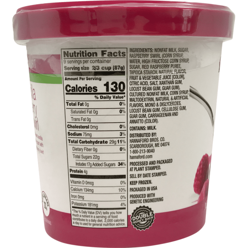 Hannaford Raspberry Swirl Frozen Yogurt (1.5 qt) Instacart