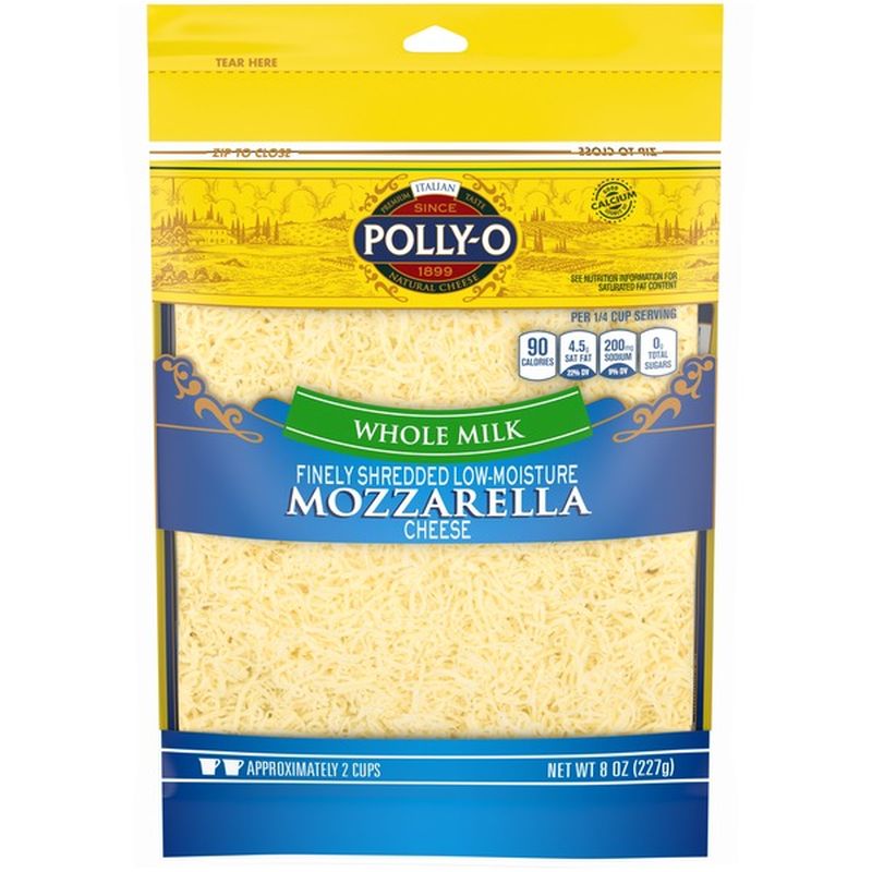 Polly-O Mozzarella Finely Shredded Cheese with Whole Milk (8 oz ...