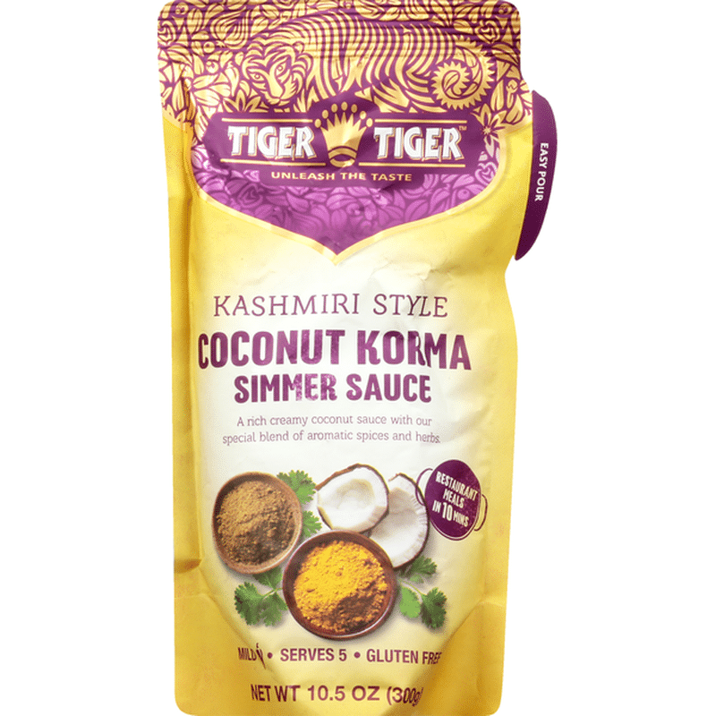 Tiger Tiger Simmer Sauce, Coconut Korma, Kashmiri Style, Mild (10.5 oz