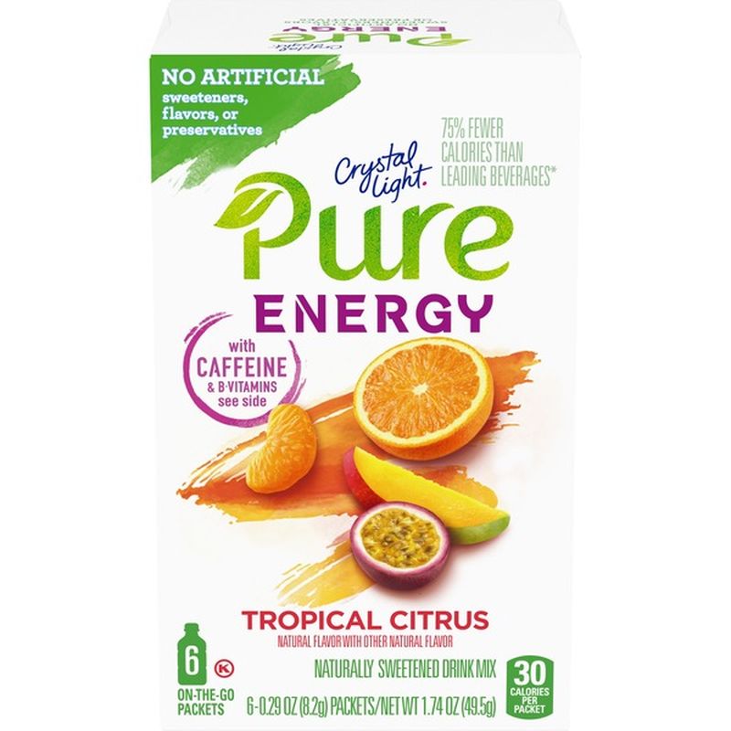 Crystal Light Pure Energy Tropical Citrus OnTheGo Powdered Drink Mix