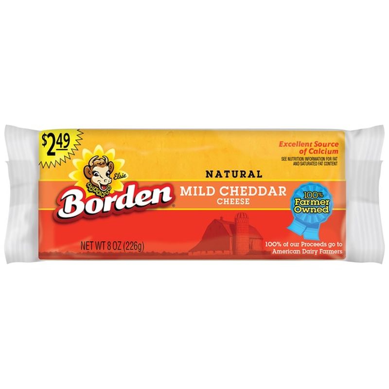Borden Natural Mild Cheddar Chunk 2.49 Cheese (8 oz) Instacart