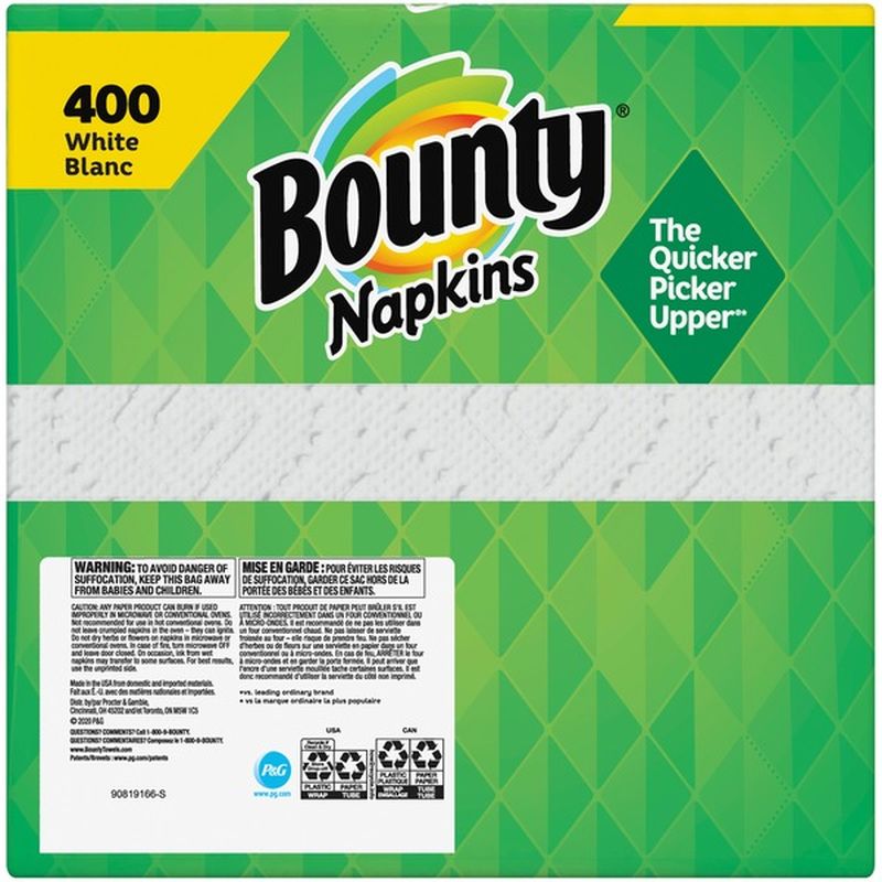 Bounty Paper Napkins, White (400 ct) Instacart