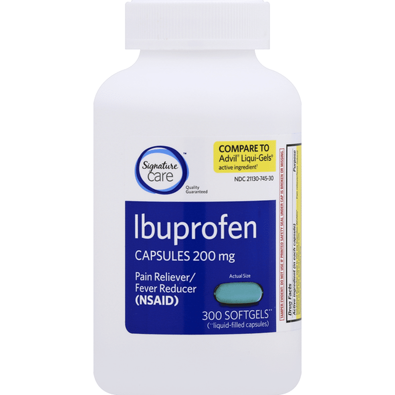 Signature Care Ibuprofen, 200 mg, Capsules (300 each) Instacart