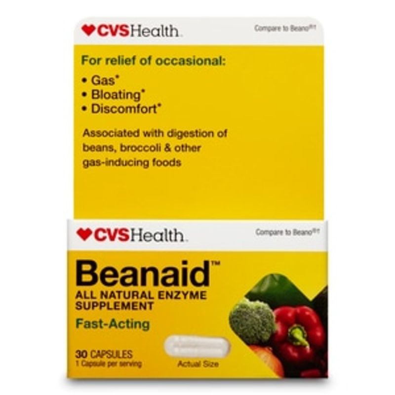 CVS Health Beanaid All Natural Enzyme Supplement Fast Acting Capsules