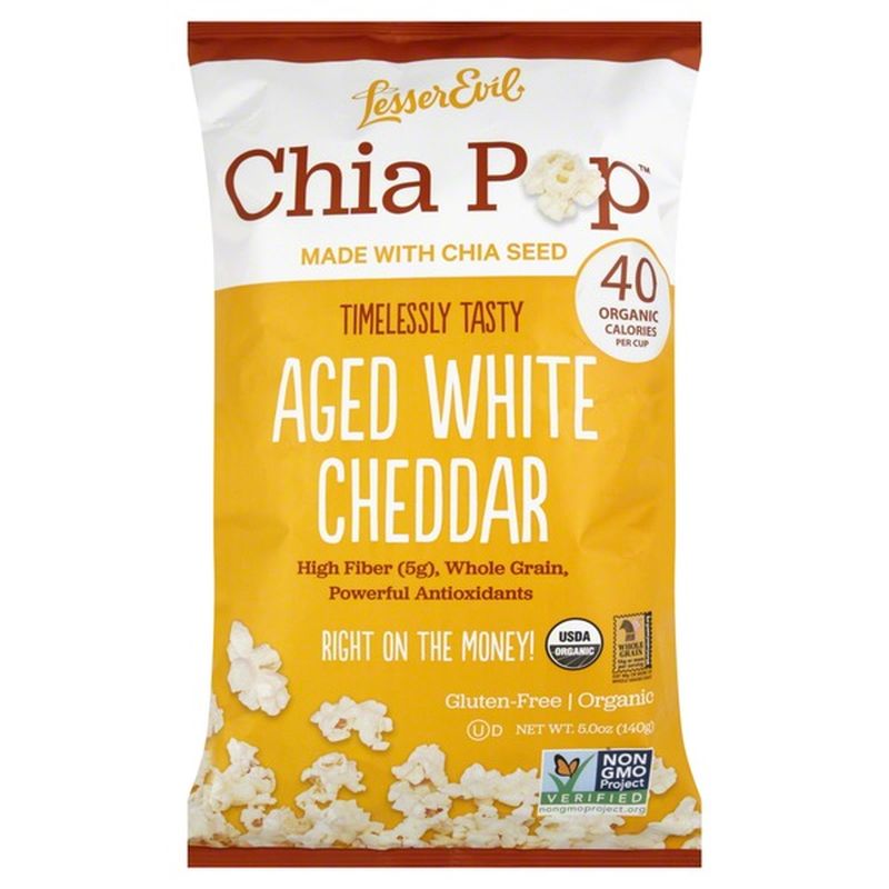 Lesser Evil Chia Pop, Aged White Cheddar (5 oz) Instacart