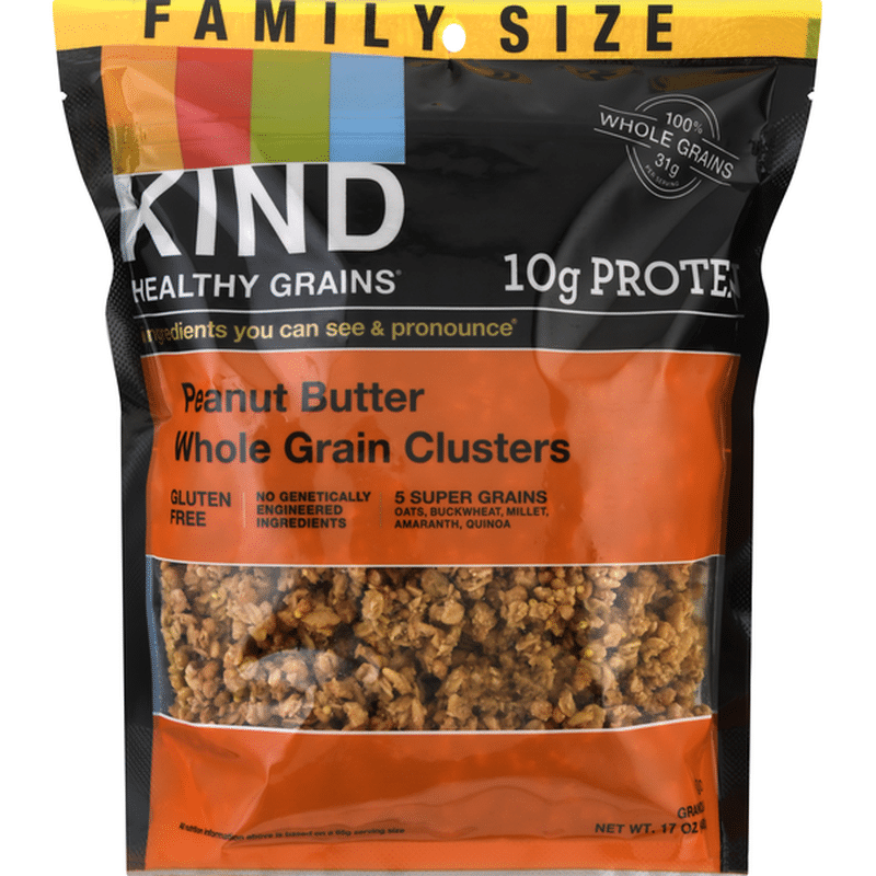 KIND Granola, Peanut Butter Whole Grain Clusters, Family Size (17 oz