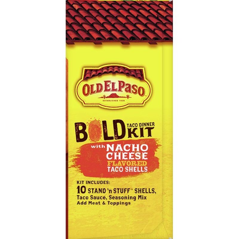 Old El Paso Taco Dinner Kit, Nacho Cheese Flavored, Bold (1 each) from