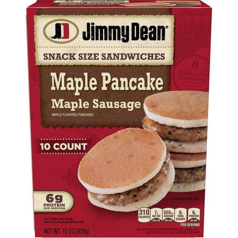 Jimmy Dean Snack Size Maple Pancake & Sausage Sandwiches, Frozen (10 ct) Instacart