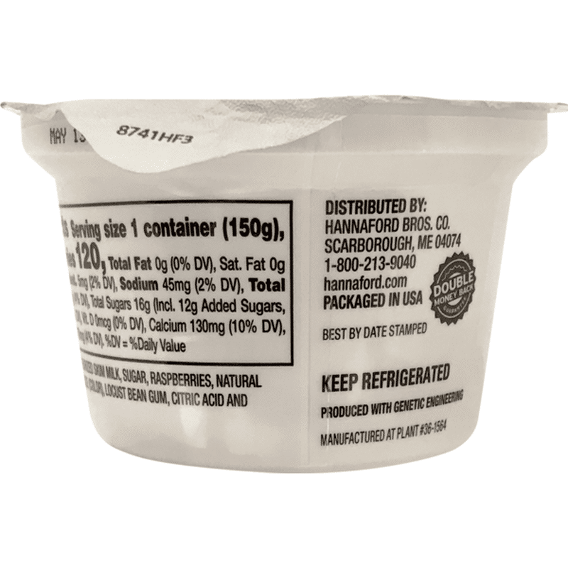 Hannaford Greek Nonfat Raspberry Yogurt (5.3 oz) Instacart