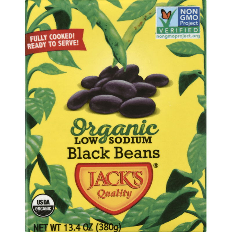 Jacks Quality Black Beans, Low Sodium, Organic (13.4 oz) from Rainbow