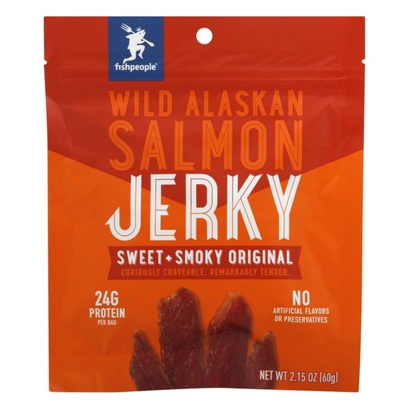 Fishpeople Salmon Jerky, Wild Alaskan, Sweet + Smoky Original (2.15 oz