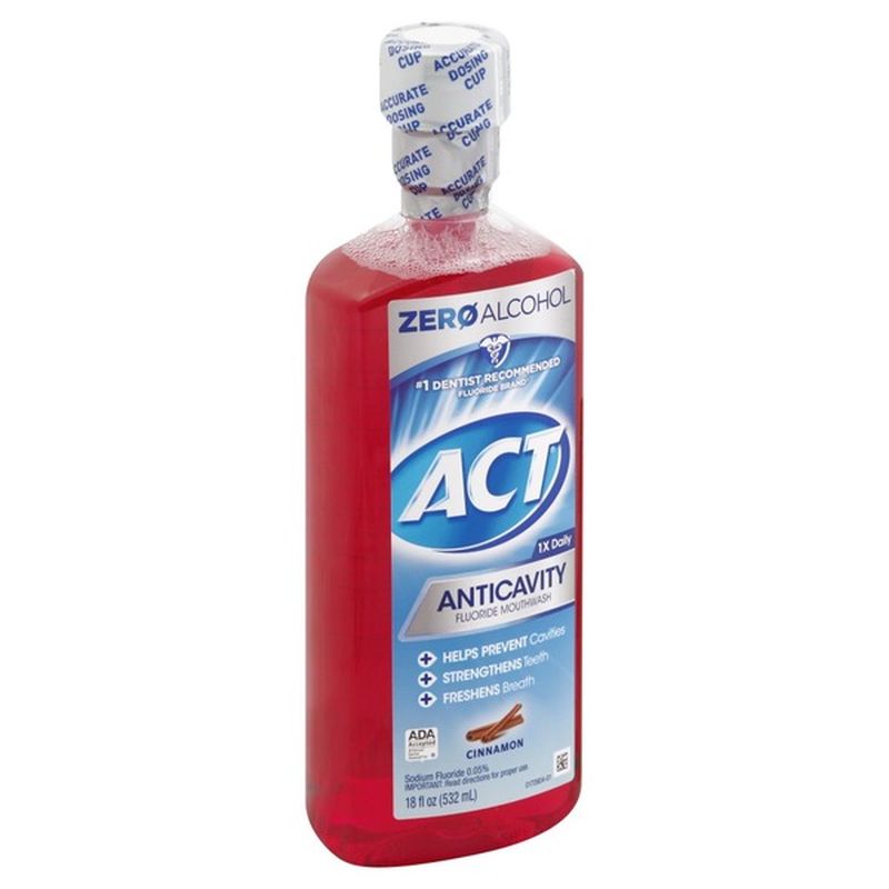 Act Fluoride Mouthwash, Anticavity, Cinnamon (18 oz) Instacart