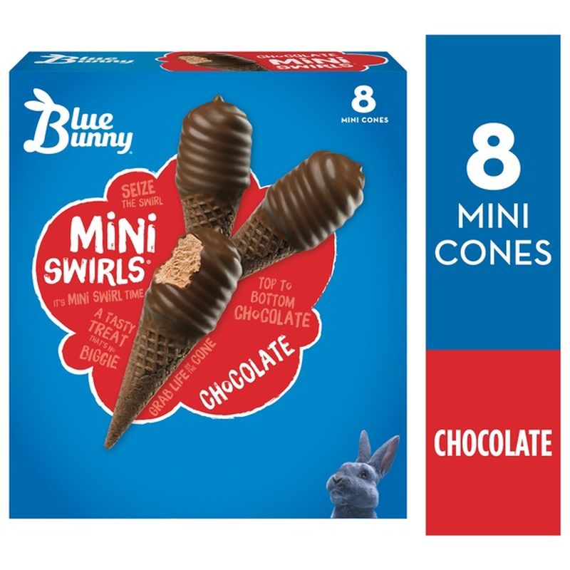 Blue Bunny Mini Swirls Chocolate Cones 225 Fl Oz Instacart 