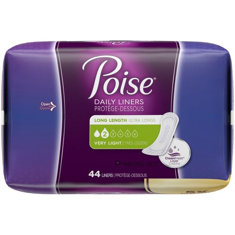 Poise Incontinence Panty Liners (44 ct) Instacart