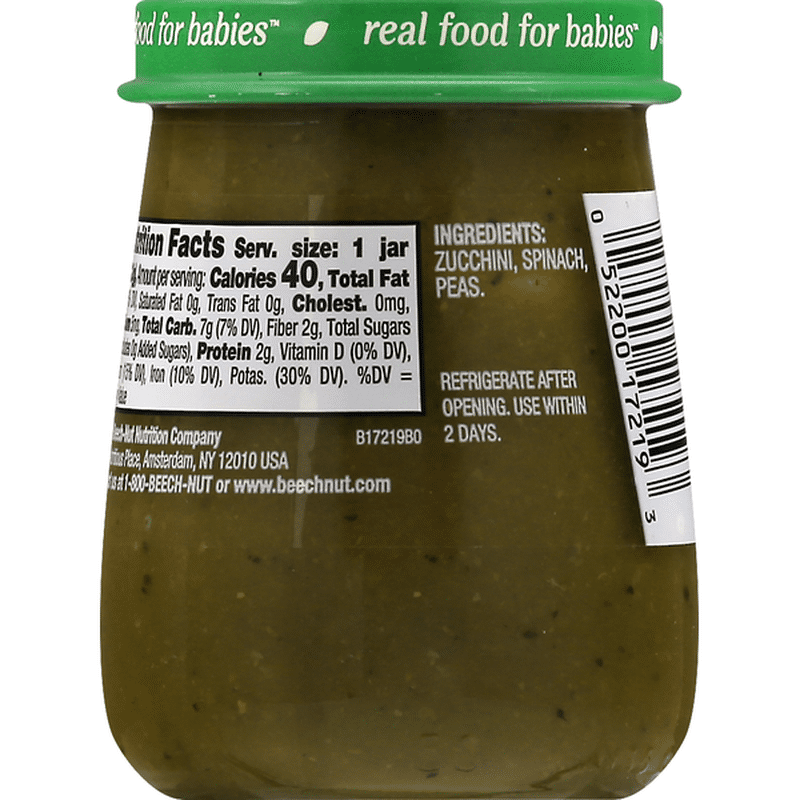 beechnut spinach zucchini peas