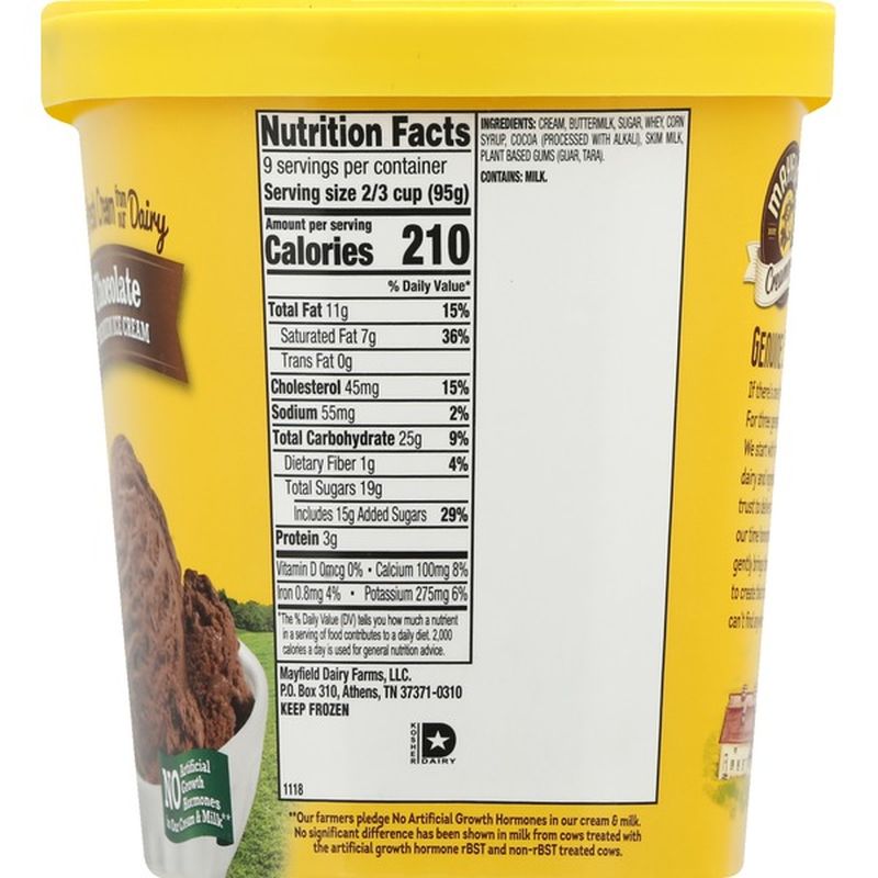 Mayfield Creamery Ice Cream Premium Chocolate 1 5 Qt From Food Lion