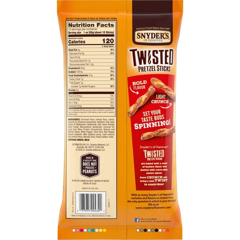 Snyder's of Hanover® Seasoned Twisted Pretzel Sticks (12 oz) Instacart
