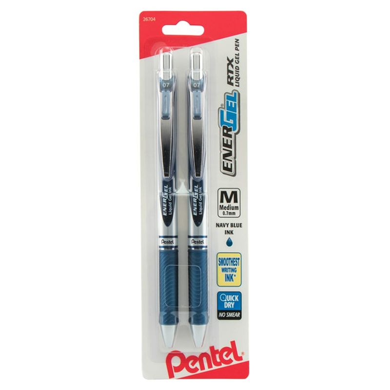 Pentel Navy Blue Metal Tip EnerGel RTX Retractable Liquid Gel Pen
