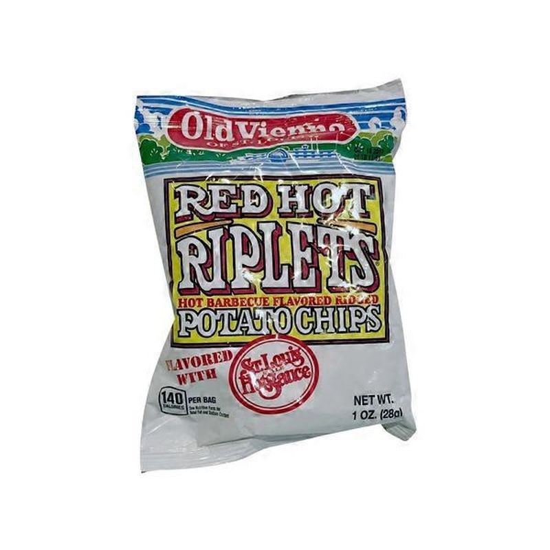 Old Vienna Red Hot Riplets Barbecue Flavored Ridged Potato Chips Made With Real St Louis Style 