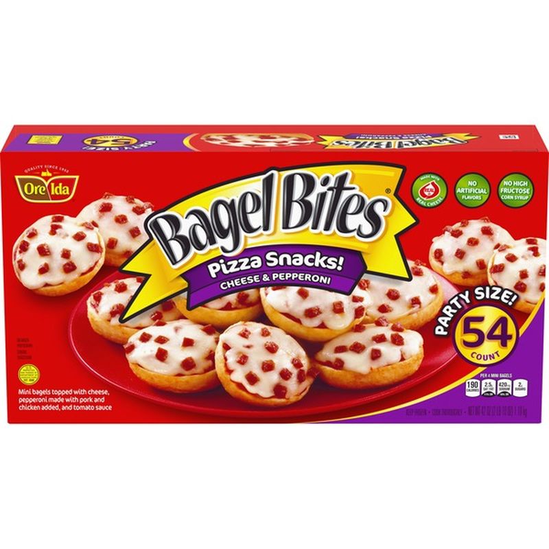 Bagel Bites Cheese And Pepperoni Mini Pizza Bagel Frozen Snacks 54 Ct Instacart 