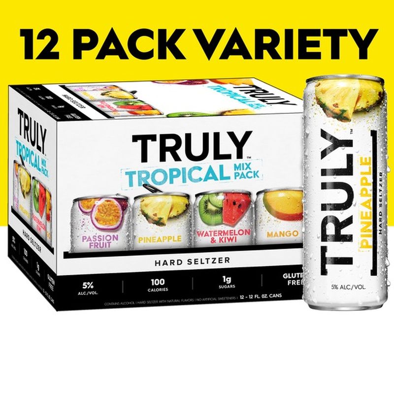 TRULY Hard Seltzer Tropical Variety Pack, Spiked & Sparkling Water (12 ...