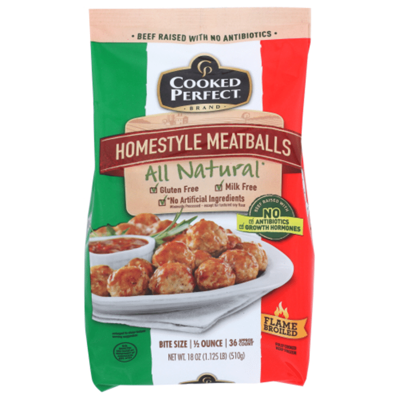 Cooked Perfect Meatballs, Homestyle, Bite Size (18 oz) Instacart