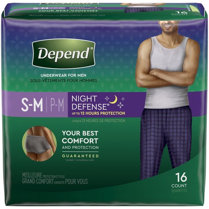 Depend Night Defense Incontinence Underwear for Men, Overnight (16 each ...