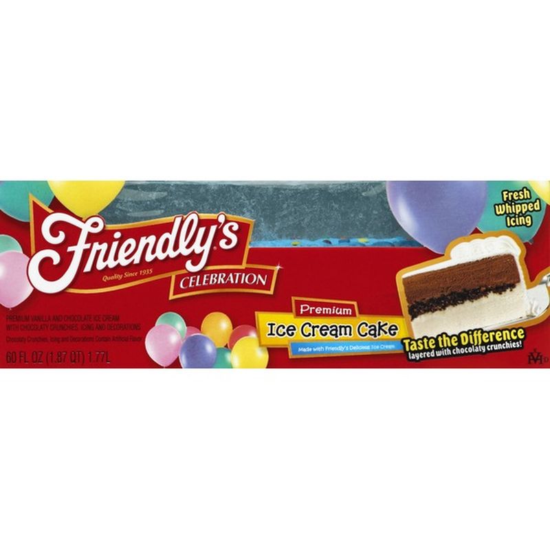 Friendly's Ice Cream Cake, Premium, Vanilla and Chocolate (60 oz) from