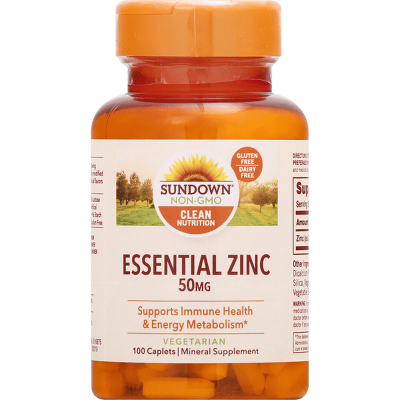 Sundown Essential Zinc, 50 mg, Caplets (100 each) Instacart
