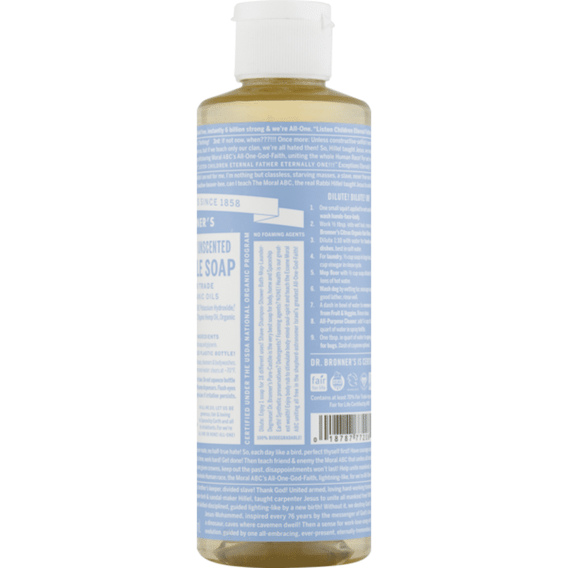 Dr. Bronner's 18In1 Hemp PureCastile Soap Baby Unscented (8 fl oz