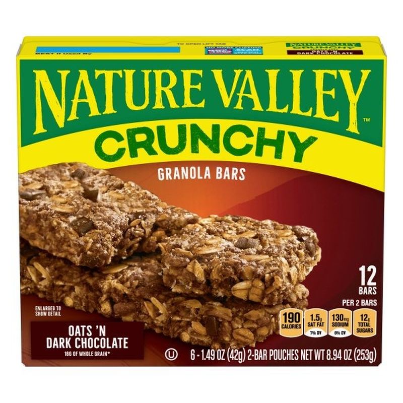 Nature Valley Granola Bars, Oats 'N Dark Chocolate, Crunchy (6 each