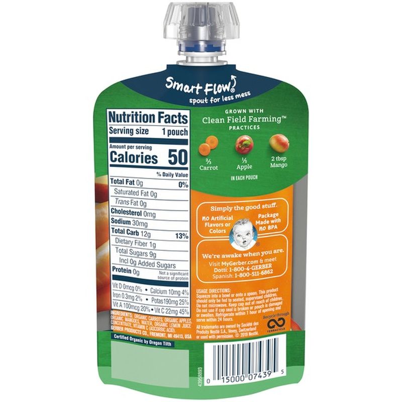 Gerber Organic Carrot Apple Mango Baby Food (3.5 oz) from