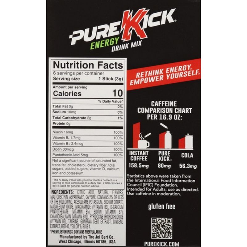 Pure Kick Energy Drink Mix Blood Orange 6 Each Instacart