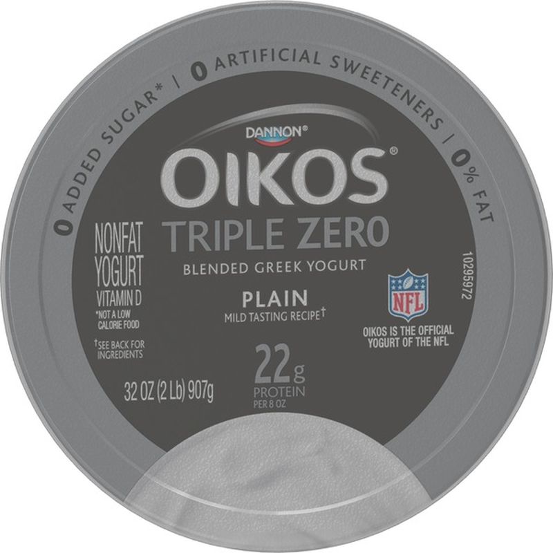 Oikos Triple Zero Triple Zero Greek Plain Nonfat Yogurt 32 Oz Instacart 