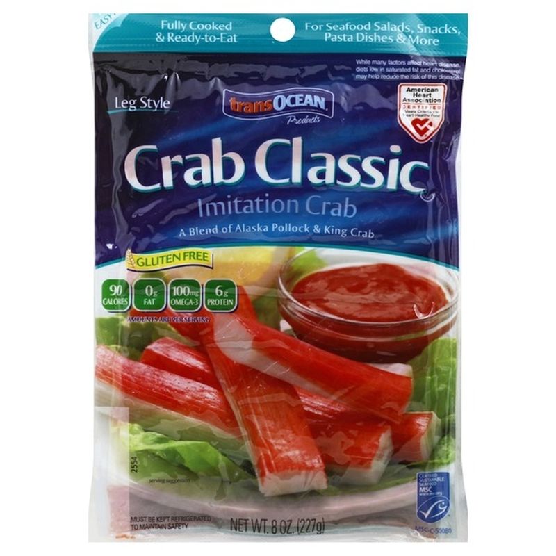 TransOcean Imitation Crab, Crab Classic, Leg Style (8 Oz) - Instacart