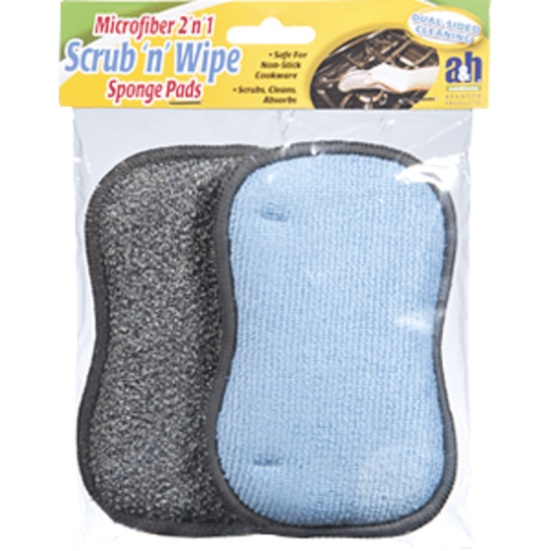 A & H A&H Scrub 'n' Wipe Microfiber 2 'n' 1 Sponge Pads (2 ct) Instacart