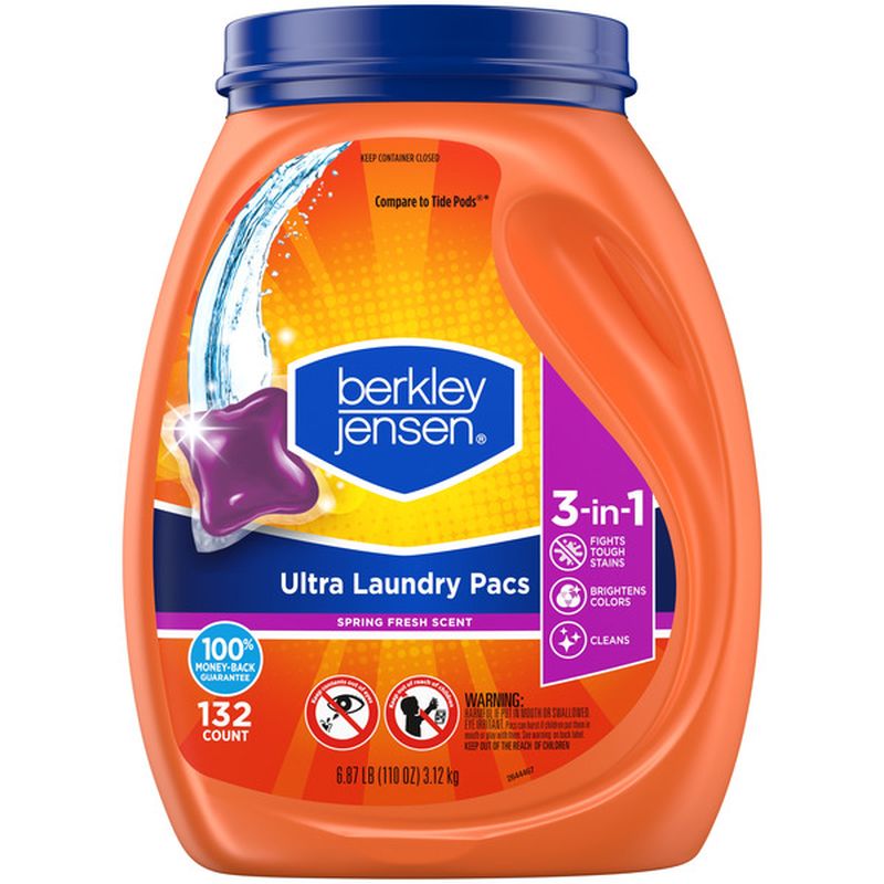 Berkley Jensen Ultra Laundry Detergent Pacs, Spring Fresh Scent (132 ct