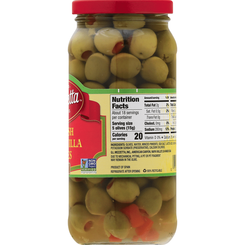 Mezzetta Olives, Spanish Manzanilla, Pimento Stuffed (10 oz) Instacart