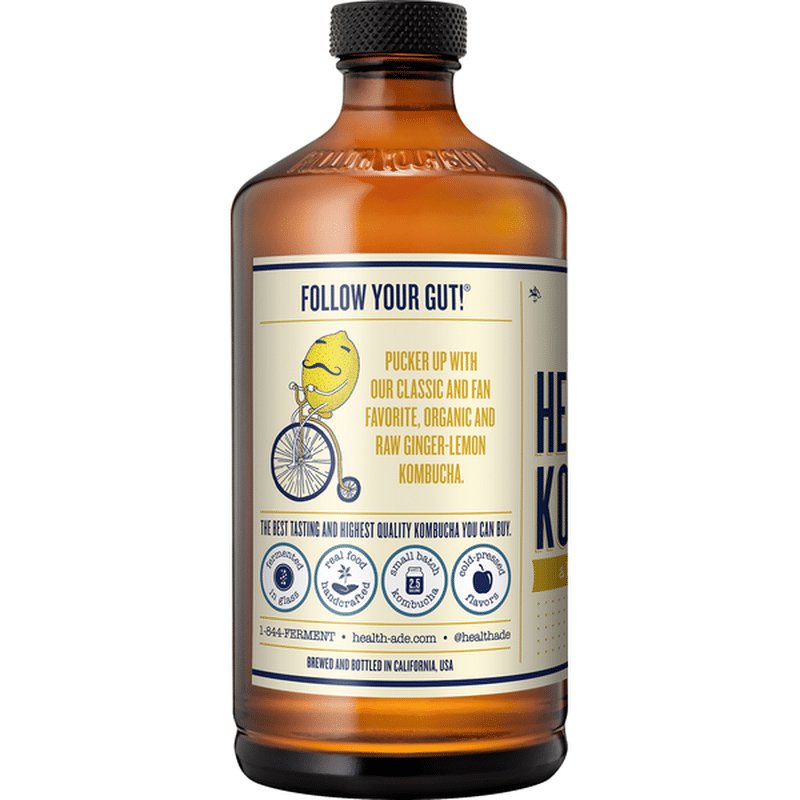 HealthAde Kombucha Kombucha, GingerLemon (16 oz) from Falletti Foods