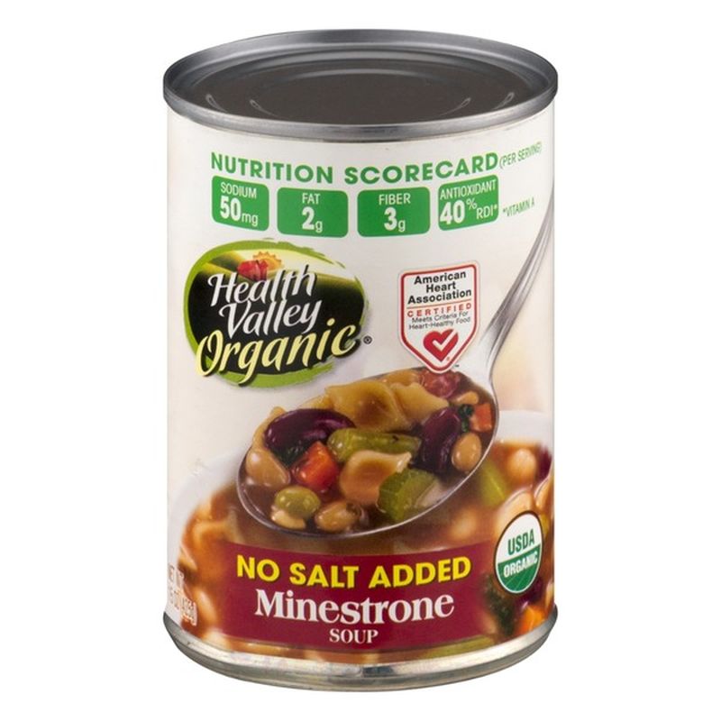 Health Valley Organic Vegetable Soup, No Salt Added - 15 oz can