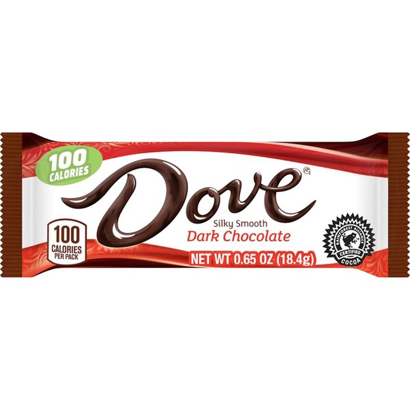 Dove 100 Calories Dark Chocolate Candy Bar Bar (0.65 oz) - Instacart