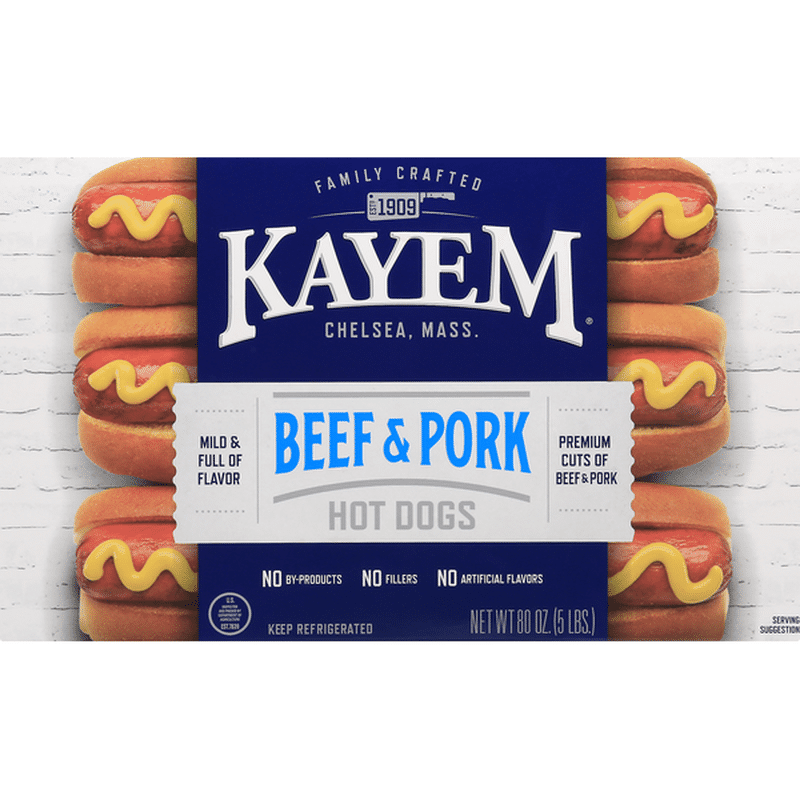 Kayem Hot Dogs, Beef & Pork (80 oz) Instacart