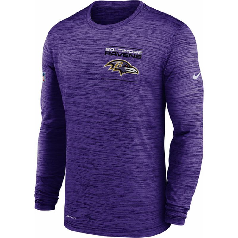 Youth Baltimore Ravens Team Long Sleeve T-Shirt - Heathered Purple