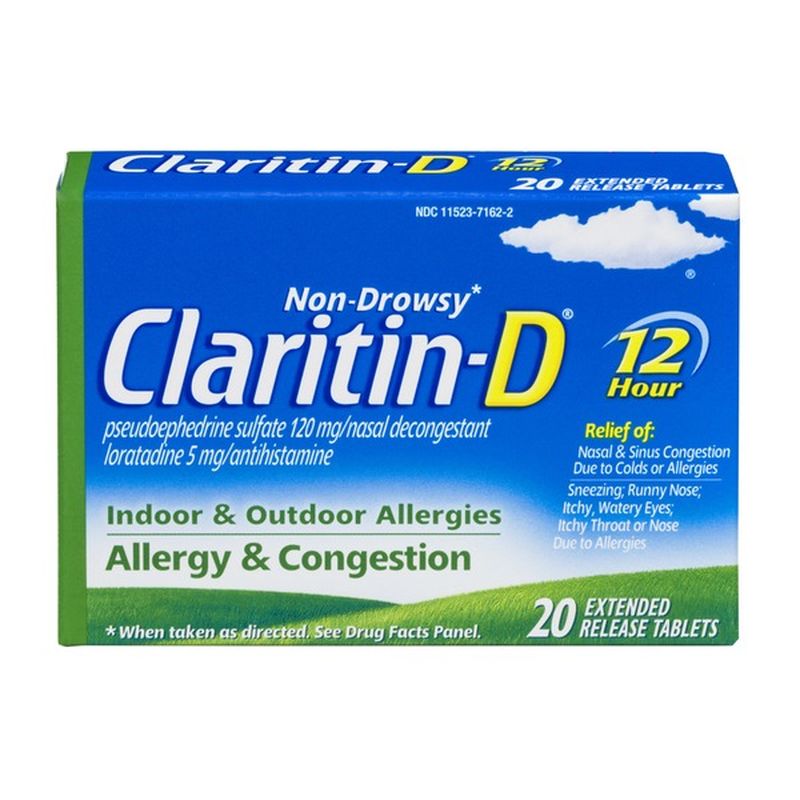 ClaritinD NonDrowsy 12 Hour Indoor & Outdoor Allergy & Congestion