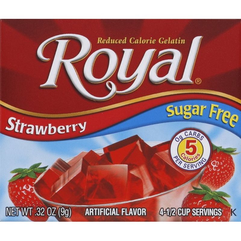 Royal Gelatin Reduced Calorie Sugar Free Strawberry 0 32 Oz Instacart
